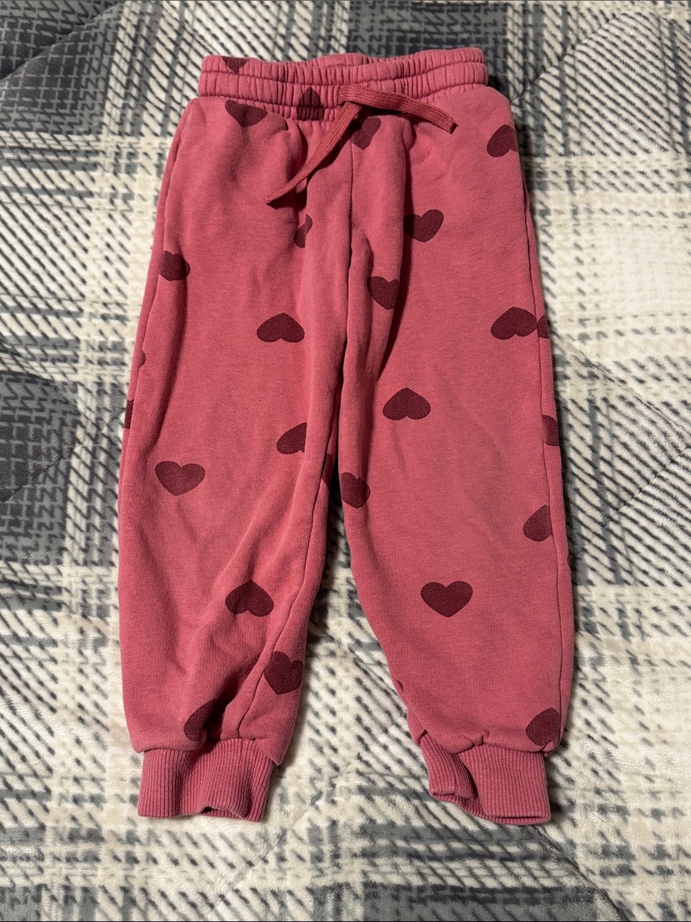 H&M Kids Heart Print Jogger Pants - Dusty Rose